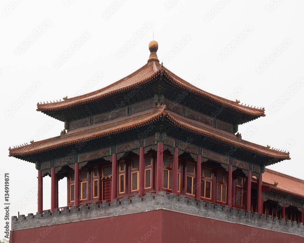 Photo of Old Buddhism Temple. Red Asian Pagoda Tower. Ancient Architecture Asian Temple Photo of Old Buddhism Temple. Red Asian Pagoda Tower. Ancient Architecture Asian Temple