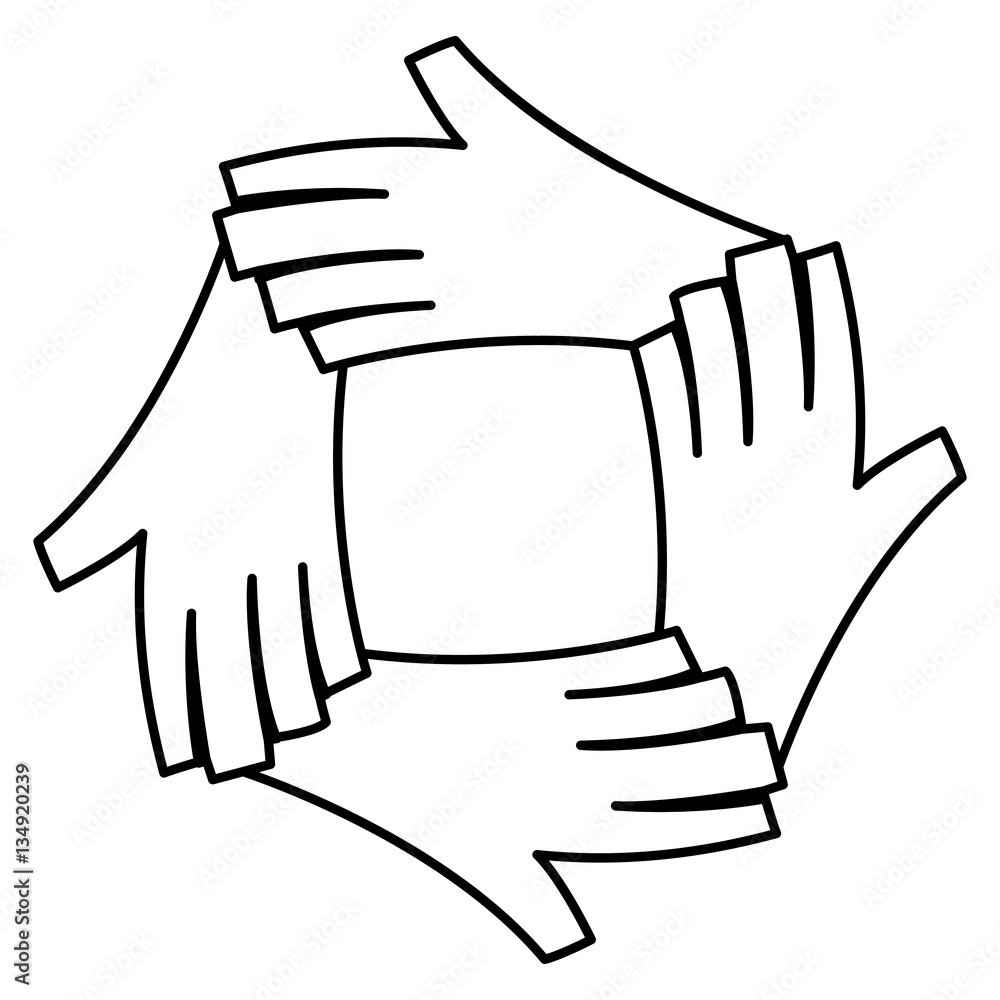 Obraz premium hands together community icon image vector illustration design 
