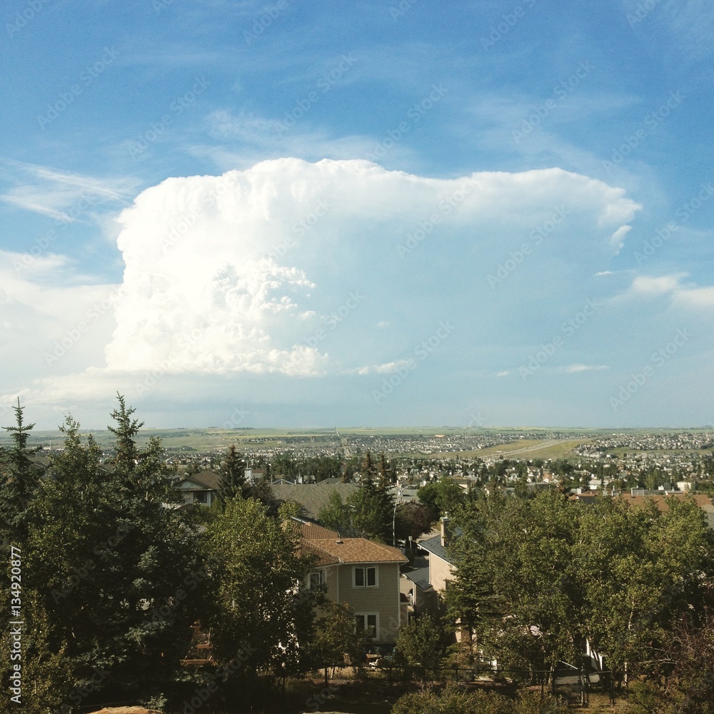 Large summer storm cloud over city Large summer storm cloud over city