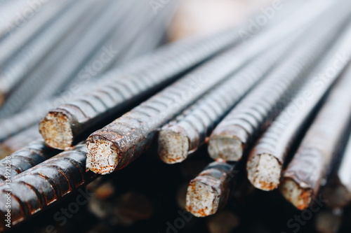 Reinforcing Steel Bar closeup, Rebar for concrete construction work