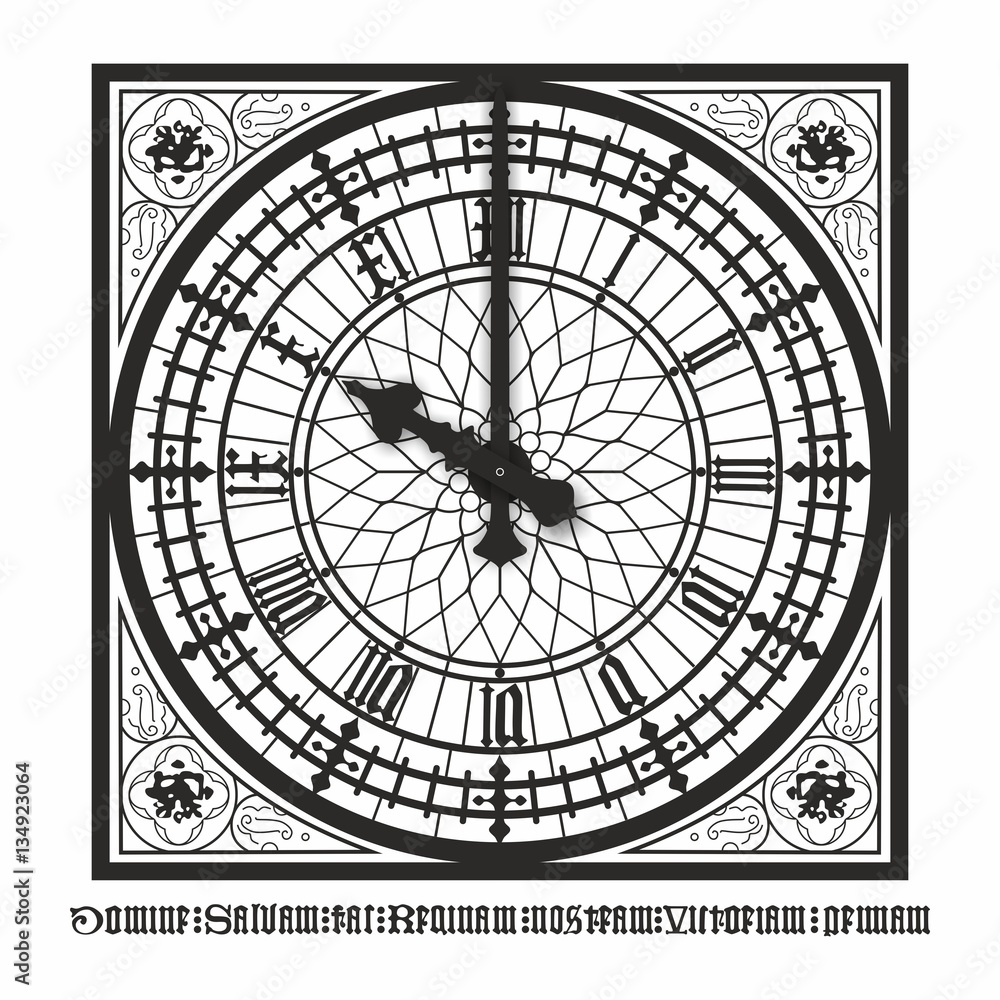 10 O Clock Pm Am English London Old Style Westminster Big Ben Display With Roman Numerals Vector Illustraion Stock Vector Adobe Stock