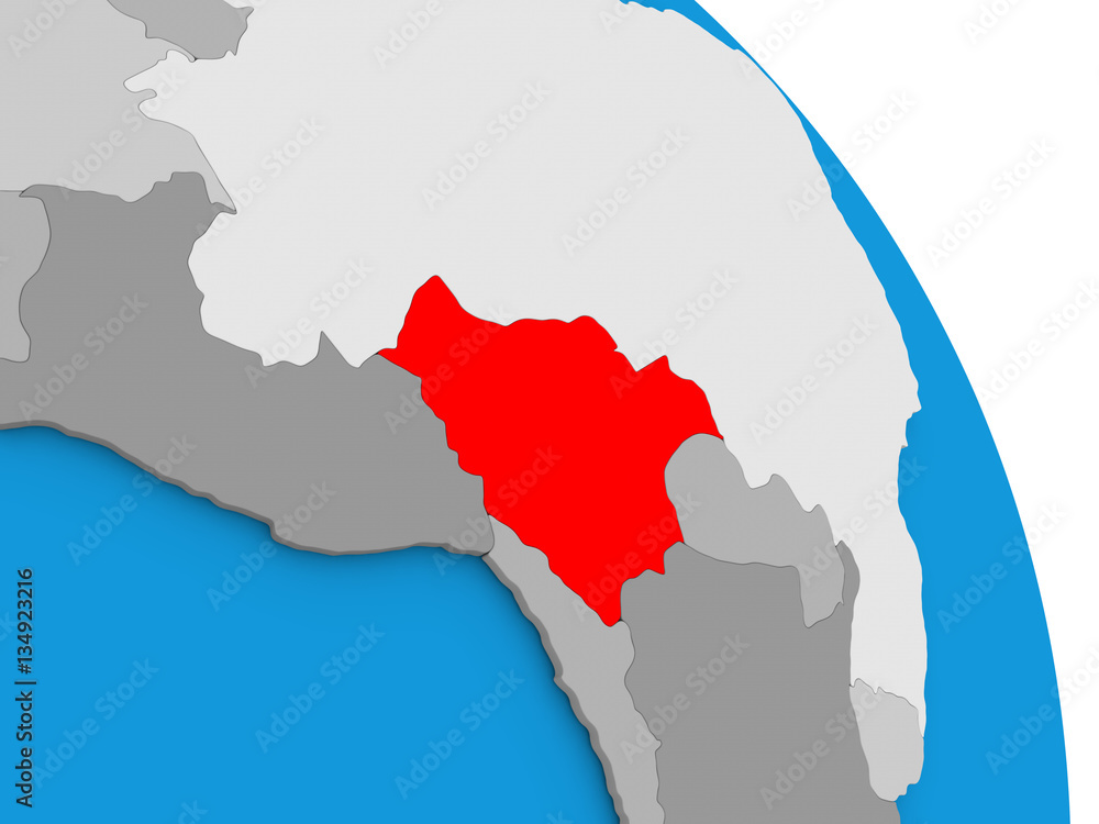 Fototapeta premium Bolivia on globe