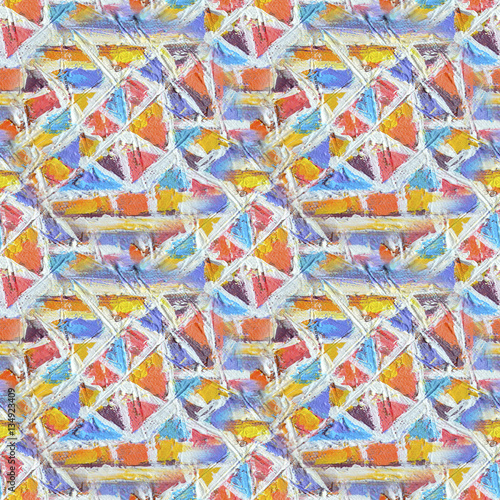 Mosaic seamless pattern. Abstract stained-glass mosaic background. Geometric pattern background
