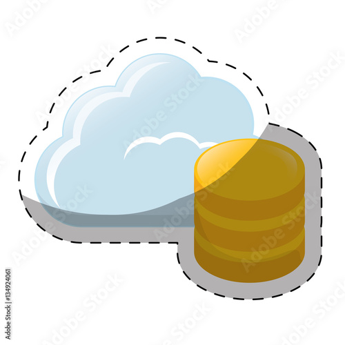 web hosting or data center related icons sticker image vector illustration design 