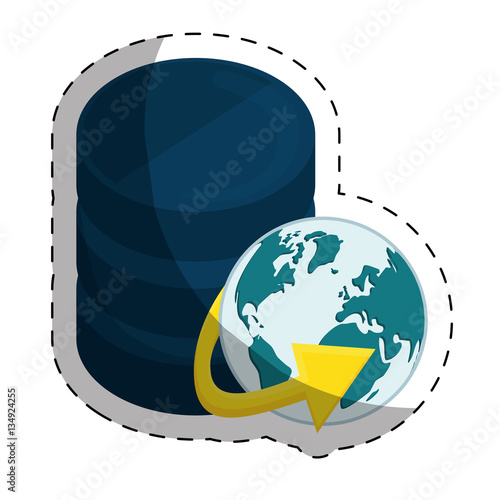 web hosting or data center related icons sticker image vector illustration design 