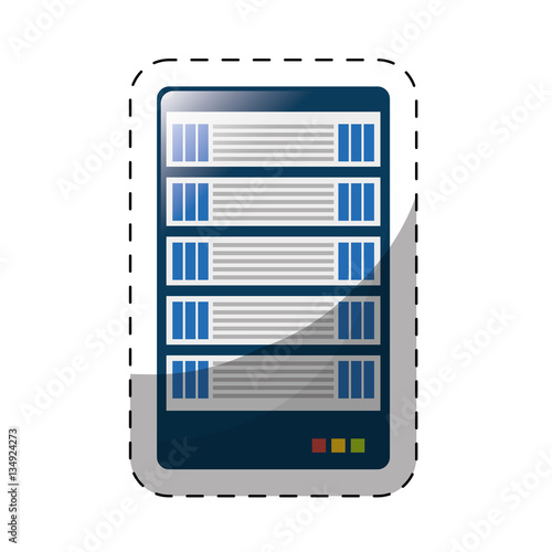 web hosting or data center related icons sticker image vector illustration design 
