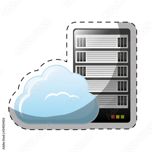 web hosting or data center related icons sticker image vector illustration design 