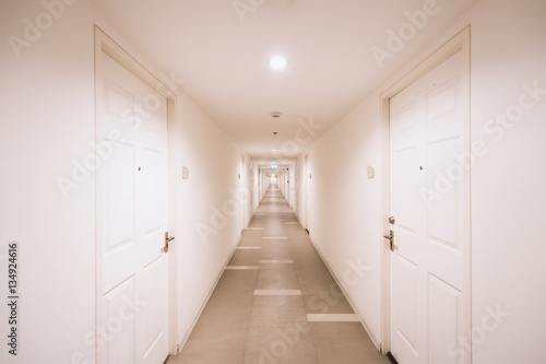 Walkway inside white building