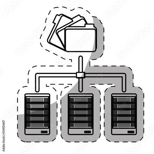web hosting or data center related icons sticker image vector illustration design 
