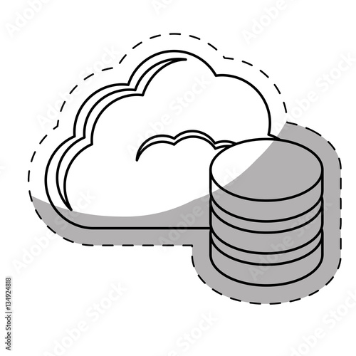 web hosting or data center related icons sticker image vector illustration design 