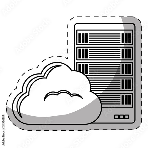 web hosting or data center related icons sticker image vector illustration design 