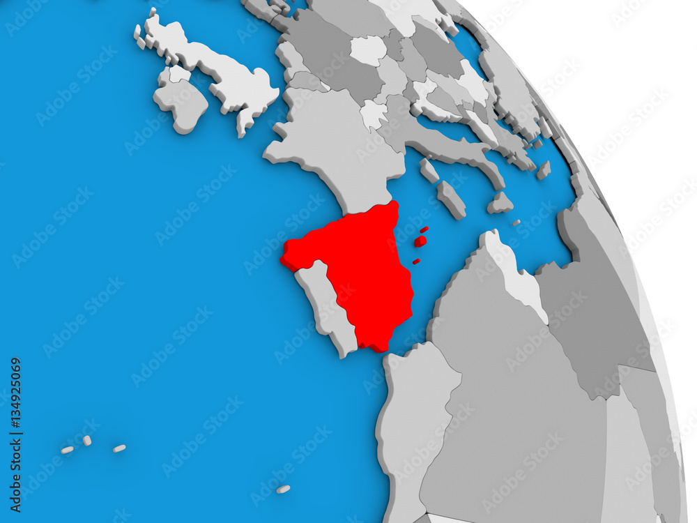 Spain on globe Spain on globe