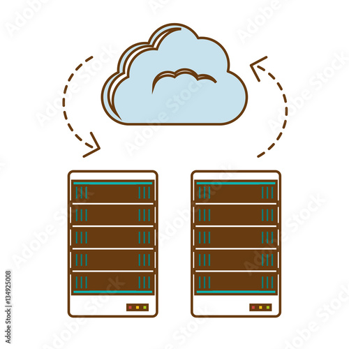 web hosting or data center related icons image vector illustration design 