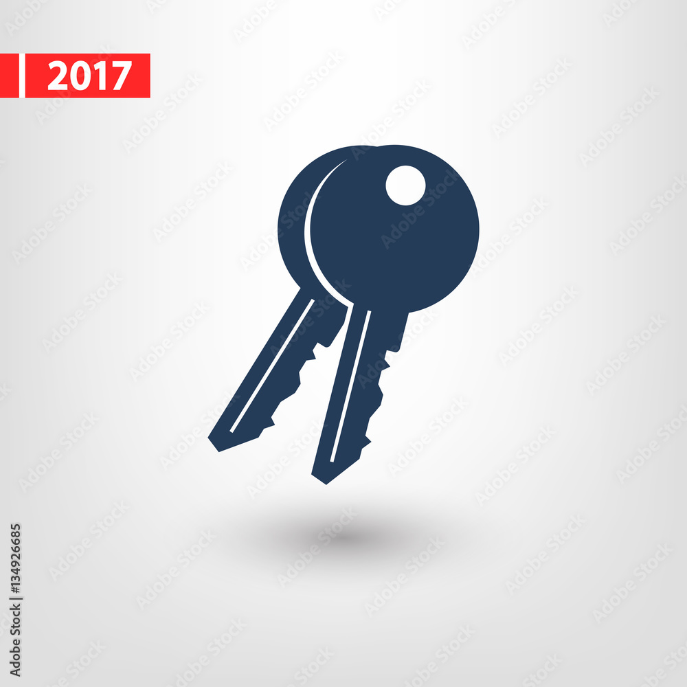 Key icon, vector illustration. Flat design style Key icon, vector illustration. Flat design style