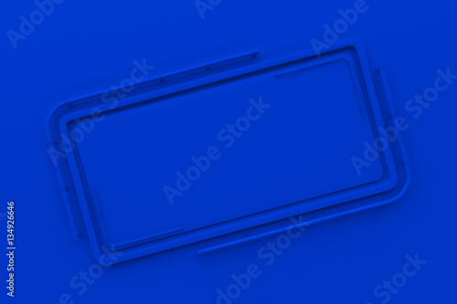 Rectangular colored plate with corners from tubes