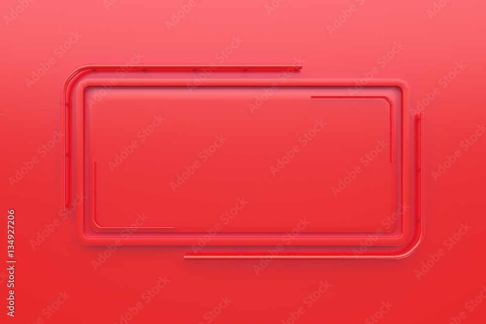Fototapeta premium Rectangular glossy colored plate with corners from tubes