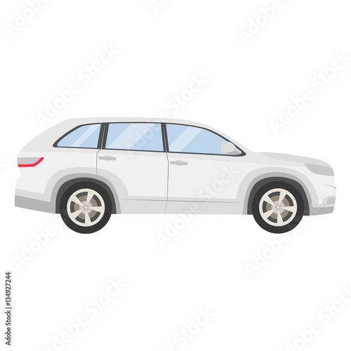 Car vector template on white background. Hatchback isolated. flat style  business design  white hatchback crossover car