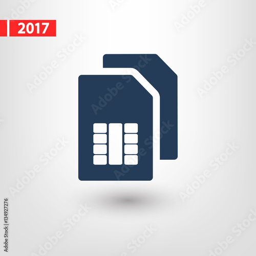 sim card icon, vector illustration. Flat design style