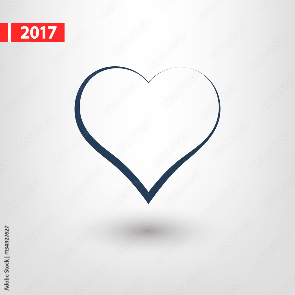 Heart Icon, vector illustration. Flat design style Heart Icon, vector illustration. Flat design style