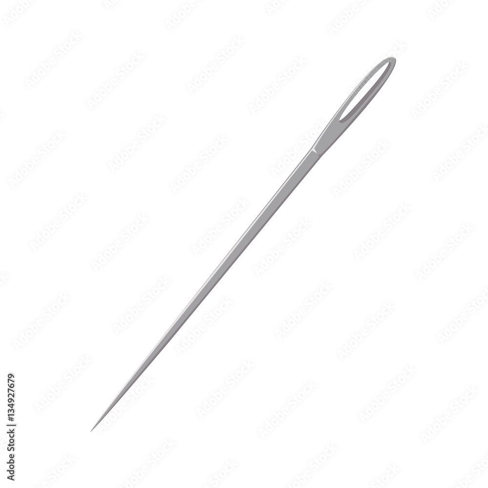 sewing needle isolated illustration on white background sewing needle isolated illustration on white background
