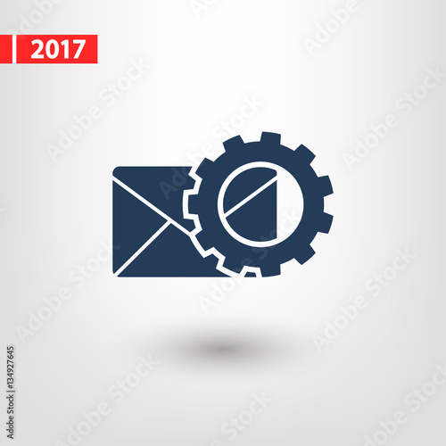 setting parameters and Envelope Mail icon, vector illustration. Flat design style
