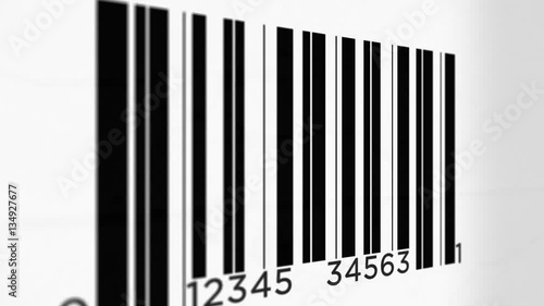 Camera Pans up side of a Generic  Bar Code photo