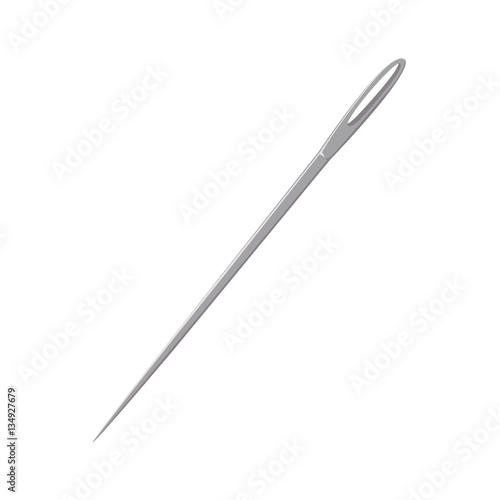 sewing needle isolated illustration on white background