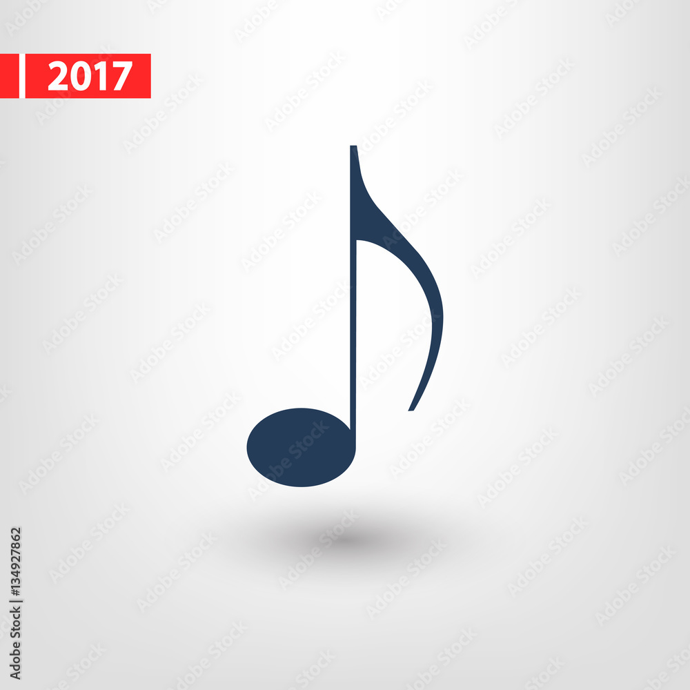 Music icon, vector illustration. Flat design style Music icon, vector illustration. Flat design style