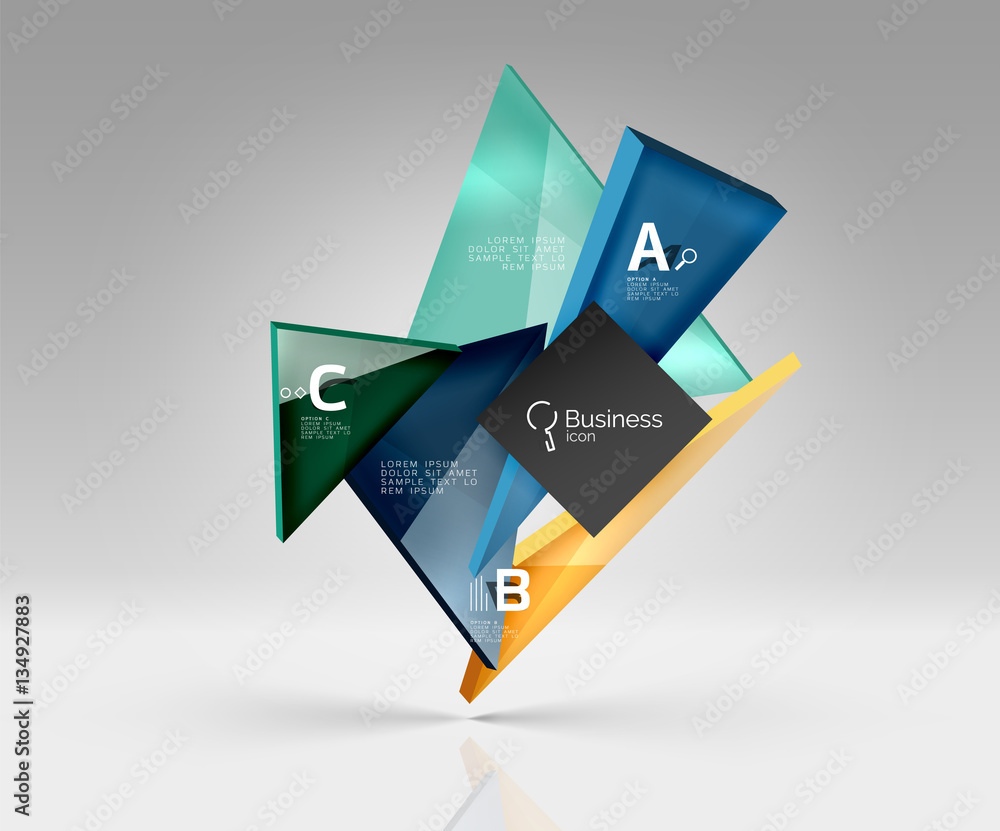 Triangle layout business template, infographic background Triangle layout business template, infographic background
