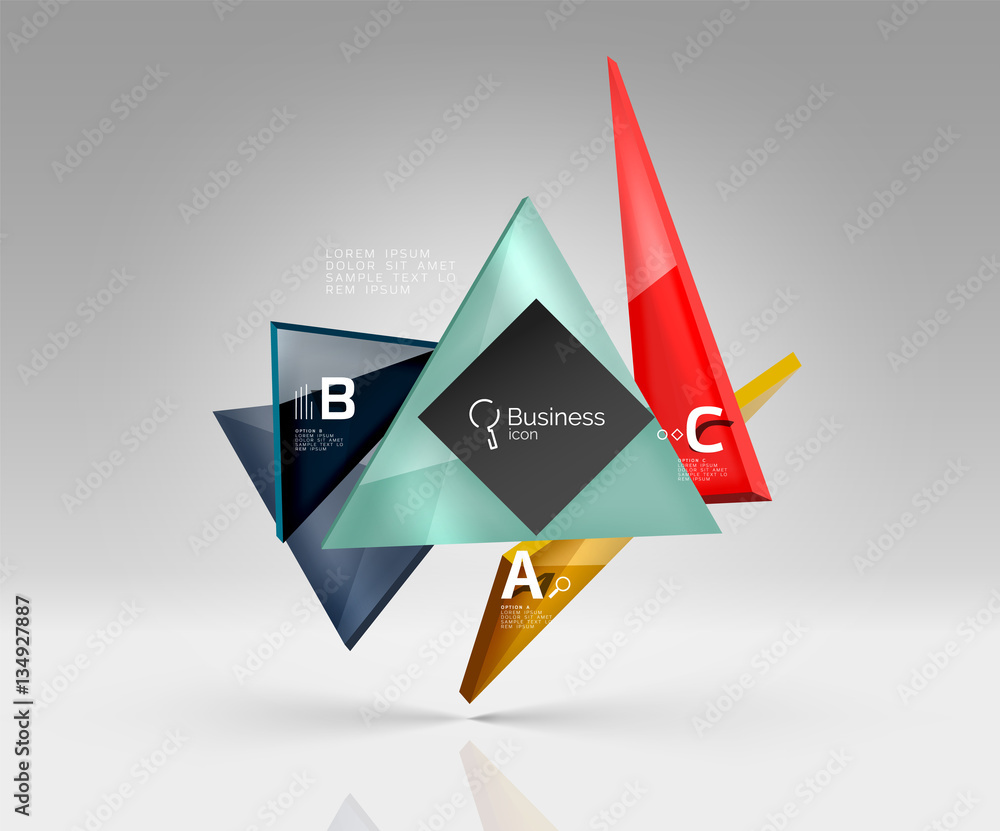 Triangle layout business template, infographic background Triangle layout business template, infographic background