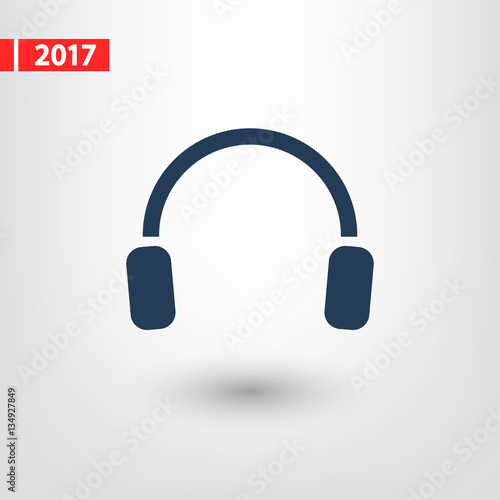 headphones  icon, vector illustration. Flat design style