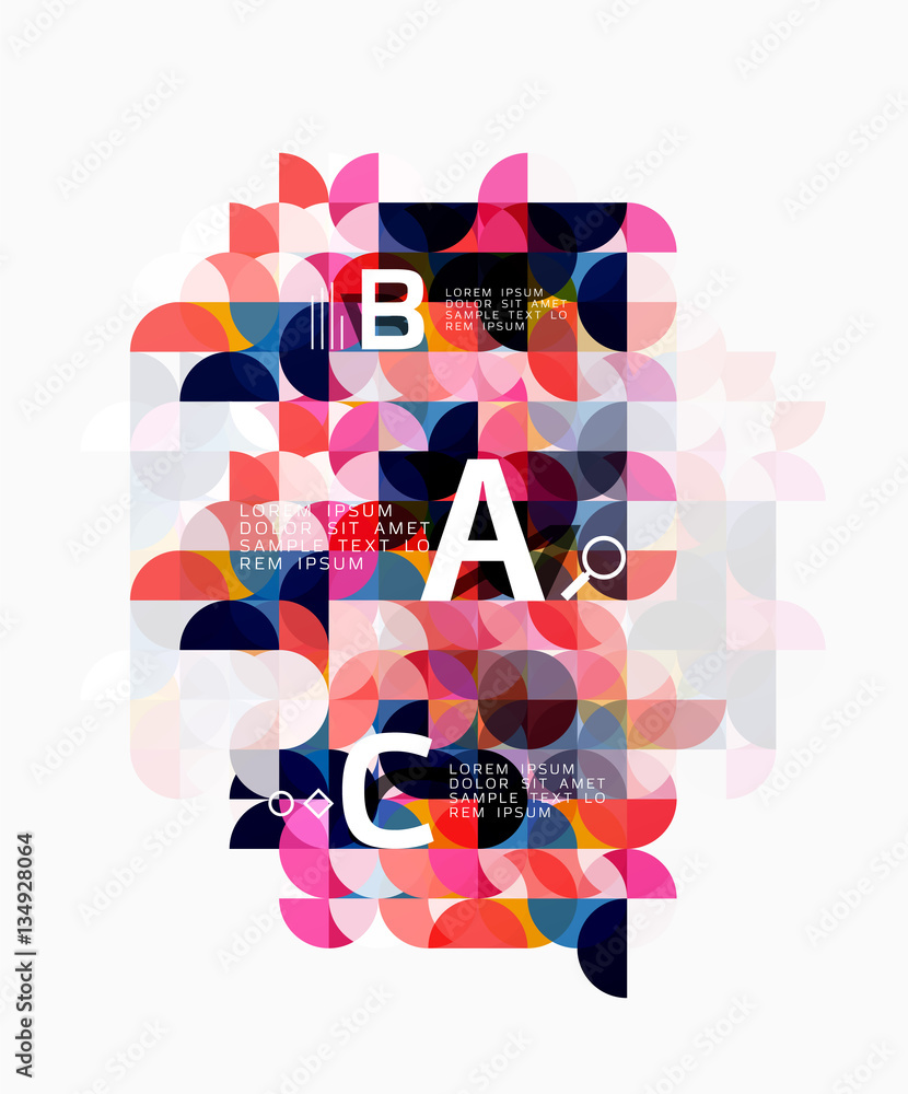 Modern geometric abstract background, circles on white Modern geometric abstract background, circles on white