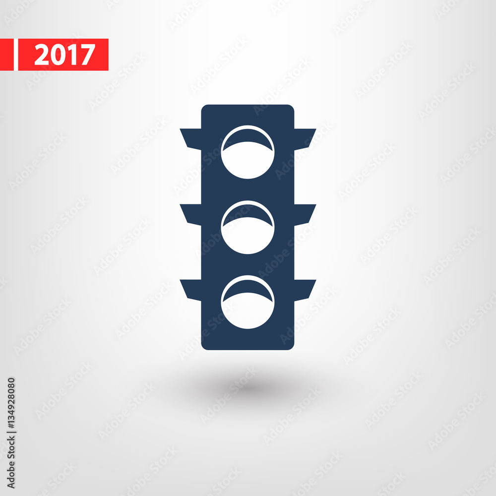 Traffic lights  icon, vector illustration. Flat design style