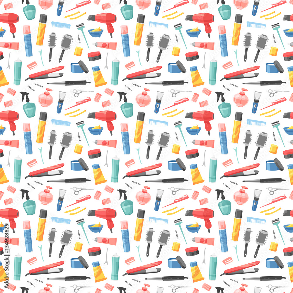 Hairdresser seamless pattern vector. Hairdresser seamless pattern vector.