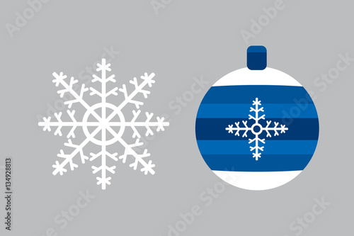 Snowflake and ball icon vector. photo