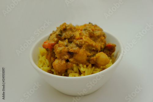 Vegetable and Chickpea Curry with Rice