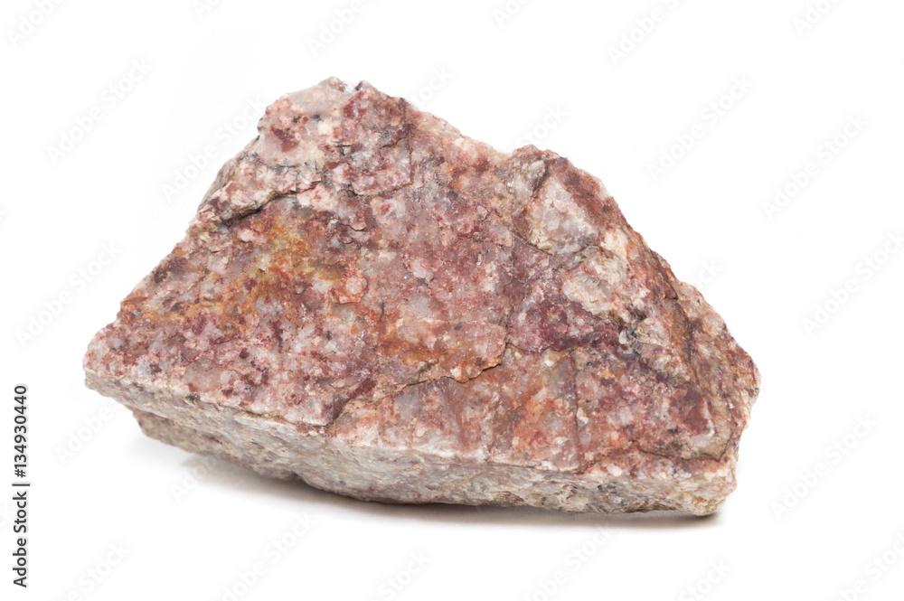 Single natural stone on white background Single natural stone on white background