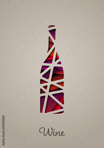 Abstract wine bottle, eps10 vector