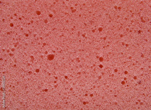 Coral color froth up texture. Sponge bath surface.