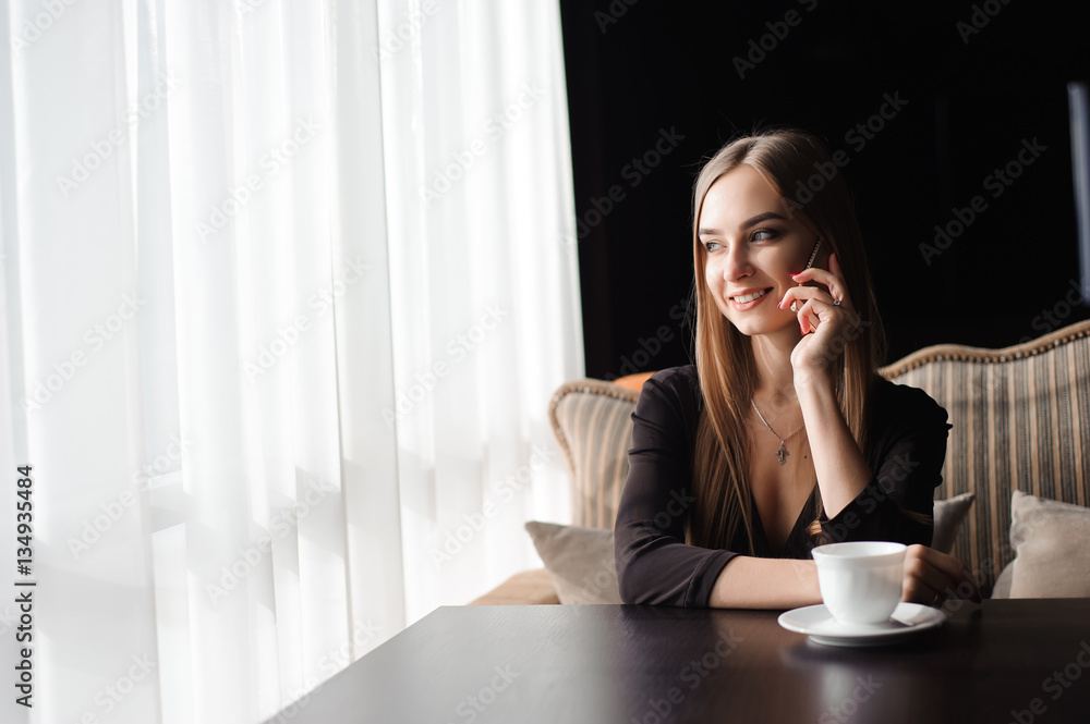 attractive female with cute smile having talking conversation attractive female with cute smile having talking conversation