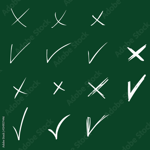 Vector Set of Chalk Abstract Doodles photo