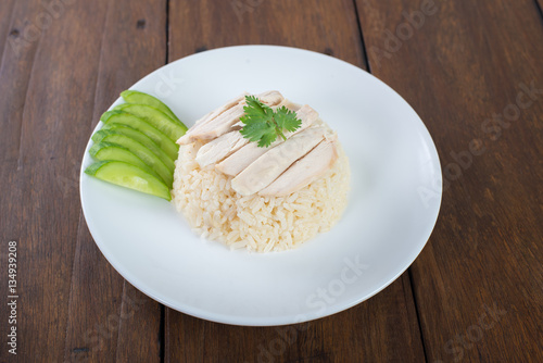 Chicken Rice with sauce and soup "Khao Man Kai"