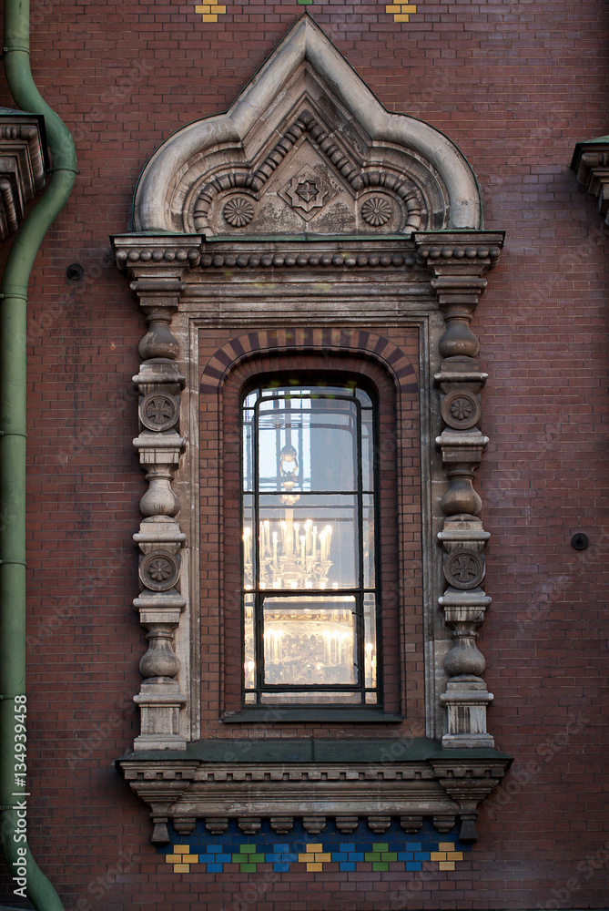 windows with moldings in an old building