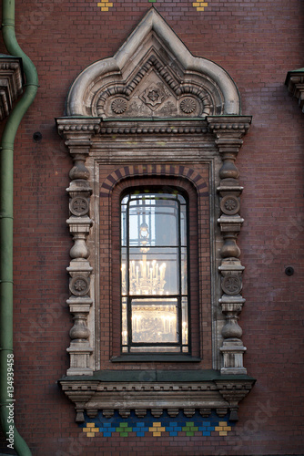 windows with moldings in an old building