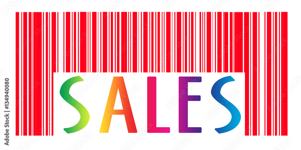 Concept of barcode with sales text printed on it