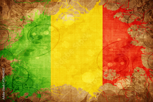 Grunge vintage Mali flag