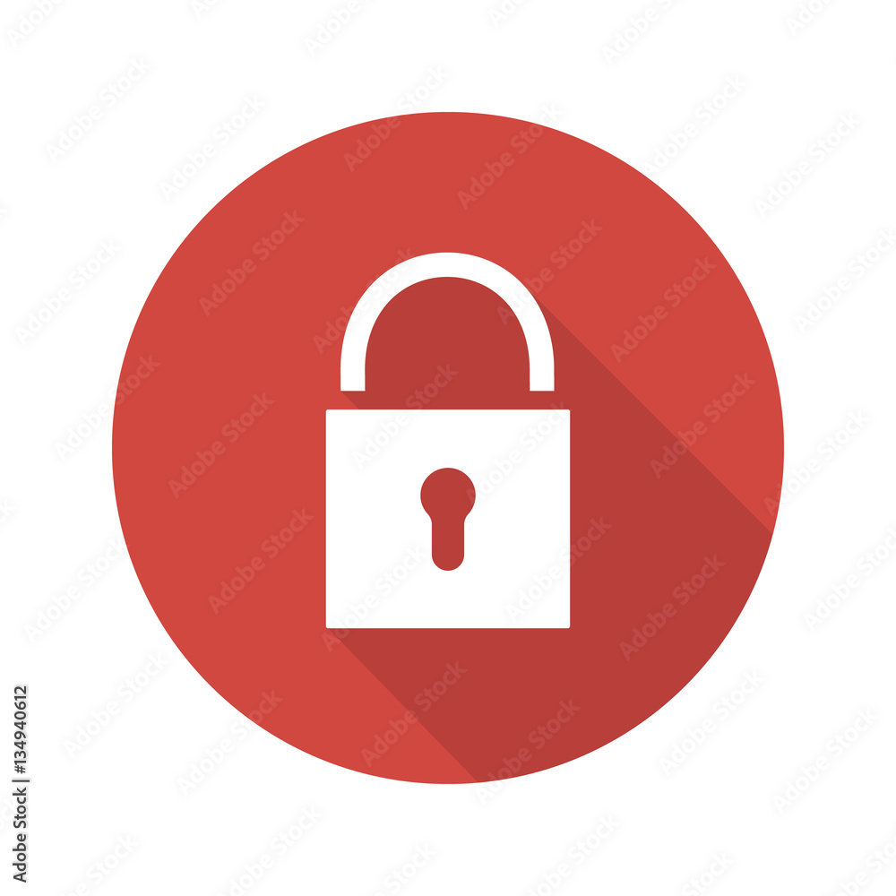 Lock flat design long shadow icon Lock flat design long shadow icon