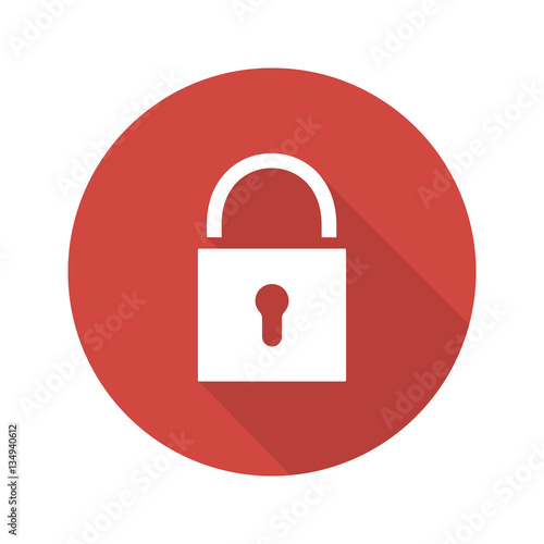 Lock flat design long shadow icon