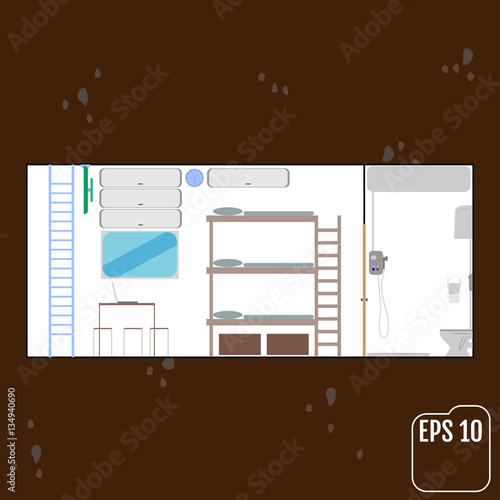 safe room. home bunker. vector illustration