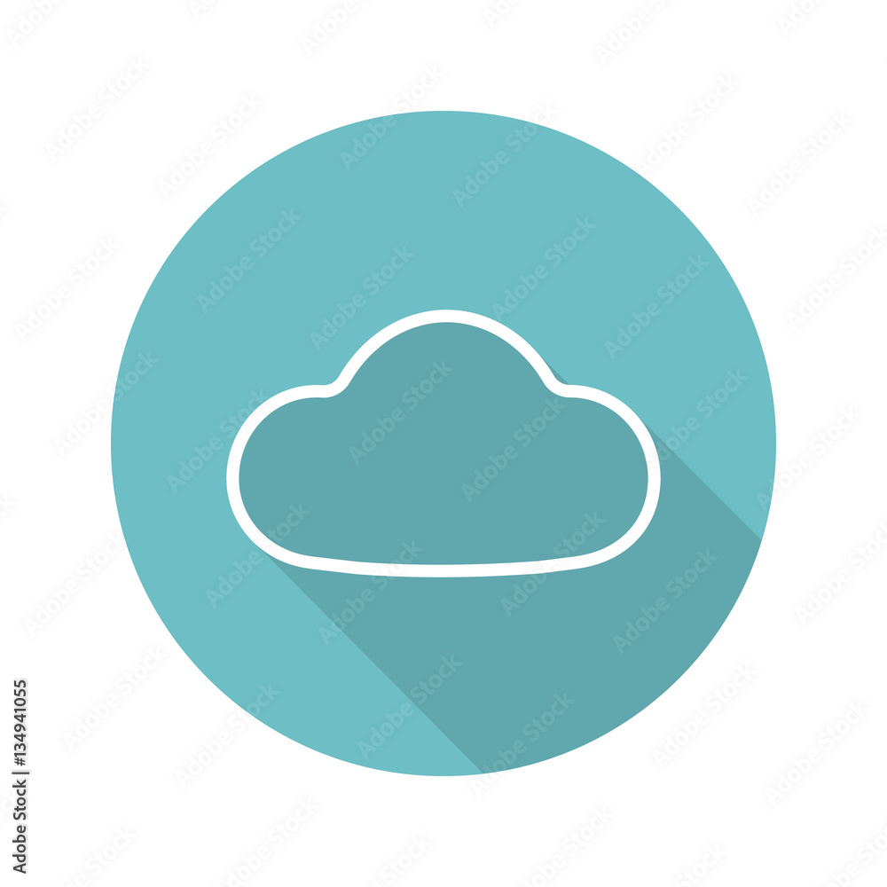 Cloud flat linear long shadow icon Cloud flat linear long shadow icon